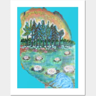 water lily pond Posters and Art